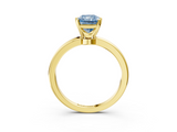 Yellow gold Fancy Blue Radiant  Solitaire Diamond Ring with Six-Prong Setting on a Classic Band_6
