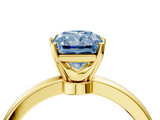 Yellow gold Fancy Blue Radiant  Solitaire Diamond Ring with Six-Prong Setting on a Classic Band_7