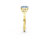 Yellow gold Fancy Blue Radiant  Solitaire Diamond Ring with Split Shank and Four-Prong Setting_14