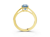 Yellow gold Fancy Blue Radiant  Solitaire Diamond Ring with Split Shank and Four-Prong Setting_15