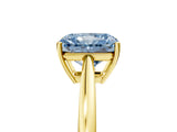 Yellow gold Fancy Blue Radiant  Solitaire Diamond Ring with Split Shank and Four-Prong Setting_17