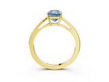 Yellow gold Fancy Blue Radiant  Solitaire Diamond Ring with Split Shank and Four-Prong Setting_23