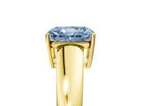 Yellow gold Fancy Blue Radiant  Solitaire Diamond Ring with Tapered Band and Four-Prong Setting_54