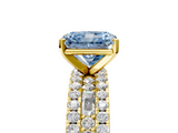 Yellow gold Fancy Blue Radiant  Solitaire Diamond with Pave and Channel Set Band_61