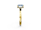 Yellow gold Fancy Blue Radiant  Solitaire Engagement Ring with Cathedral Band and Four-Prong Setting_23