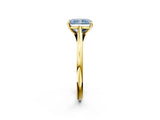 Yellow gold Fancy Blue Radiant  Solitaire Engagement Ring with Four-Prong Setting and Classic Band 3