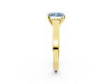 Yellow gold Fancy Blue Radiant  Solitaire Engagement Ring with Four-Prong Setting and Tapered Band_5