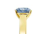 Yellow gold Fancy Blue Radiant  Solitaire Engagement Ring with Four-Prong Setting and Tapered Band_8