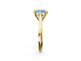 Yellow gold Fancy Blue Radiant  Solitaire Engagement Ring with Six-Prong Setting and Classic Band 2