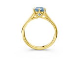 Yellow gold Fancy Blue Radiant  Solitaire Engagement Ring with Six-Prong Setting and Classic Band 3