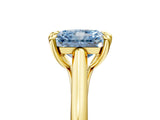 Yellow gold Fancy Blue Radiant  Solitaire Engagement Ring with Six-Prong Setting and Classic Band 5