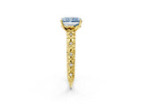 Yellow gold Fancy Blue Radiant  Solitaire Floral Milgrain Engagement Ring_55