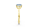 Yellow gold Fancy Blue Radiant  Solitaire Heart Prong Engagement Ring with Tapered Band_57