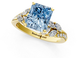 Yellow gold Fancy Blue Radiant  Solitaire Marquise Twist Band with Six-Prong Setting_112