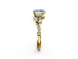 Yellow gold Fancy Blue Radiant  Solitaire Marquise Twist Band with Six-Prong Setting_113