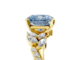 Yellow gold Fancy Blue Radiant  Solitaire Marquise Twist Band with Six-Prong Setting_116