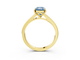 Yellow gold Fancy Blue Radiant  Solitaire Pavé Band with Four-Prong Setting_47