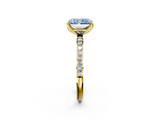 Yellow gold Fancy Blue Radiant  Solitaire Pavé Diamond Engagement Ring with Four-Prong Setting_52