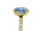 Yellow gold Fancy Blue Radiant  Solitaire Pavé Diamond Engagement Ring with Four-Prong Setting_55