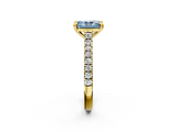Yellow gold Fancy Blue Radiant  Solitaire Pave Diamond Engagement Ring with Prong Setting_22
