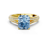 Yellow gold Fancy Blue Radiant  Solitaire Pave Split Shank Engagement Ring with Six-Prong Setting_33
