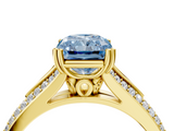 Yellow gold Fancy Blue Radiant  Solitaire Pave Split Shank Engagement Ring with Six-Prong Setting_37