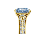 Yellow gold Fancy Blue Radiant  Solitaire Pave Split Shank Engagement Ring with Six-Prong Setting_38
