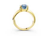 Yellow gold Fancy Blue Radiant  Solitaire Tension Set Diamond Ring with Wide Band_40