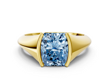Yellow gold Fancy Blue Radiant  Solitaire Tension Set Diamond Ring_20