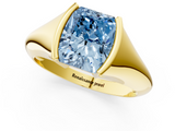 Yellow gold Fancy Blue Radiant  Solitaire Tension Set Diamond Ring_21