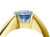 Yellow gold Fancy Blue Radiant  Solitaire Tension Set Diamond Ring_24