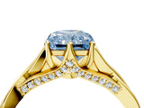 Yellow gold Fancy Blue Radiant  Solitaire Twist Band Six-Prong Setting 5