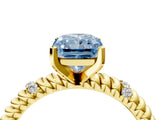 Yellow gold Fancy Blue Radiant  Solitaire Twisted Band Prong Set Engagement Ring_65