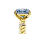 Yellow gold Fancy Blue Radiant  Solitaire Twisted Band Prong Set Engagement Ring_66
