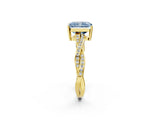 Yellow gold Fancy Blue Radiant  Solitaire Twisted Pave Diamond Ring with Four-Prong Setting_26