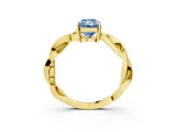 Yellow gold Fancy Blue Radiant  Solitaire Twisted Pave Diamond Ring with Four-Prong Setting_27