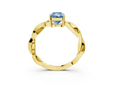 Yellow gold Fancy Blue Radiant  Solitaire Twisted Pave Diamond Ring with Four-Prong Setting_76
