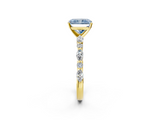 Yellow gold Fancy Blue Radiant  Solitaire with Side Stones on a Pavé Band and Four-Prong Setting_25