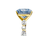 Yellow gold Fancy Blue Radiant  Solitaire with Side Stones on a Pavé Band and Four-Prong Setting_28