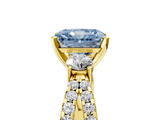 Yellow gold Fancy Blue Radiant  Three-Stone Diamond Ring with Pavé Split Shank and Four-Prong Setting_65