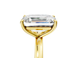 Yellow gold Fancy Blue Radiant  and Emerald Cut Toi Moi Ring with Prong Setting_52