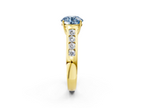 Yellow gold Fancy Blue Round  Brilliant Channel-Set Solitaire Ring with Four-Prong Setting_22