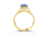 Yellow gold Fancy Blue Round  Brilliant Channel-Set Solitaire Ring with Four-Prong Setting_23