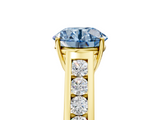 Yellow gold Fancy Blue Round  Brilliant Channel-Set Solitaire Ring with Four-Prong Setting_25