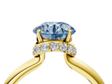 Yellow gold Fancy Blue Round  Brilliant Solitaire Engagement Ring with Six-Prong Setting and Classic Band_24