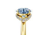 Yellow gold Fancy Blue Round  Brilliant Solitaire Engagement Ring with Six-Prong Setting and Classic Band_25