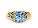 Yellow gold Fancy Blue Round  Brilliant Solitaire with Pave Band and Four-Prong Setting_21