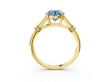 Yellow gold Fancy Blue Round  Brilliant Solitaire with Pave Band and Four-Prong Setting_24