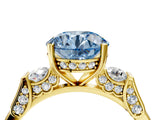 Yellow gold Fancy Blue Round Cut Brilliant Three-Stone Pave Band with Four-Prong Setting_4