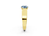 Yellow gold Fancy Blue Round Cut Cut Diamond Channel Set Solitaire Ring with Four-Prong Setting_2